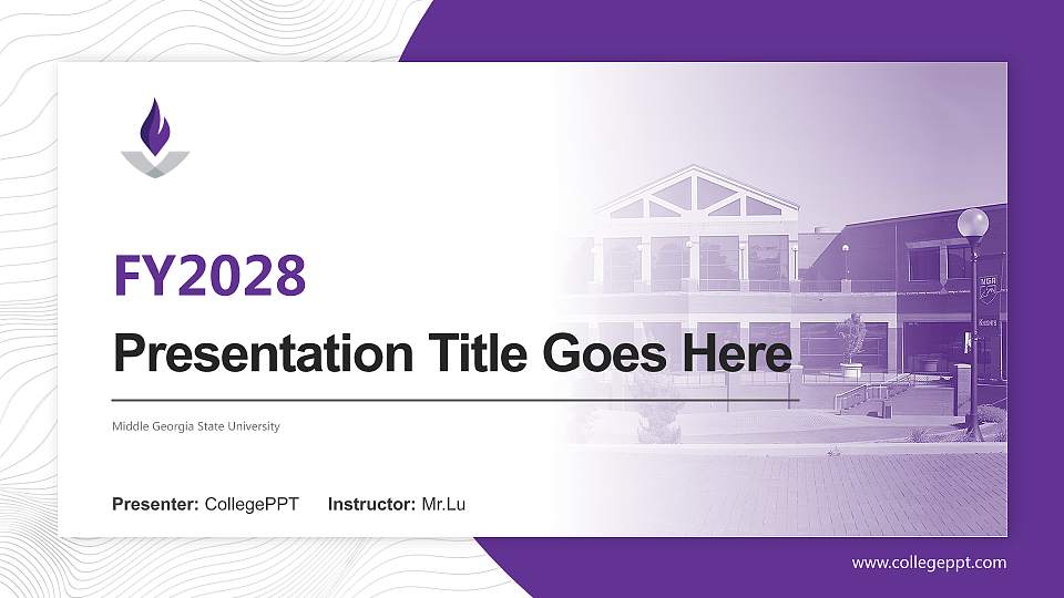 Middle Georgia State University Academic Presentation/Research Findings Report PPT Template16:9 ratio PPT effect preview image
