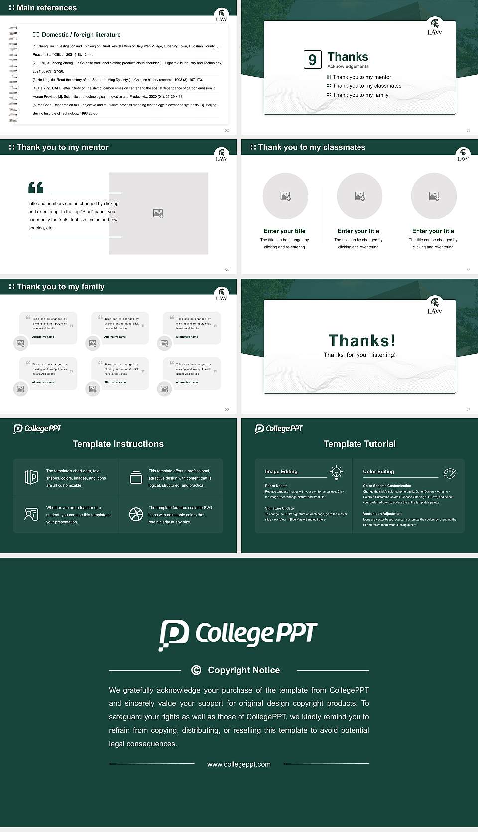 Michigan State University-College of Law Graduation Thesis Defense PPT Template16:9 ratio PPT effect preview image7
