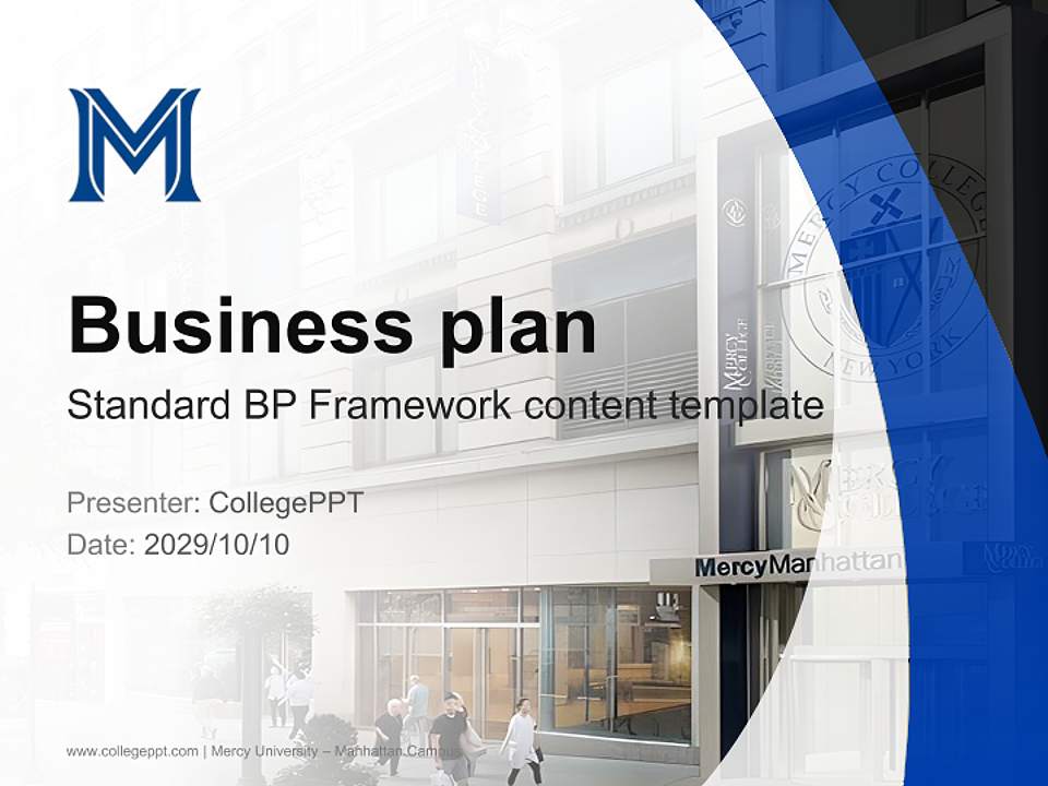 Mercy University – Manhattan Campus Competition/Entrepreneurship Contest PPT Template4:3 ratio PPT effect preview image9