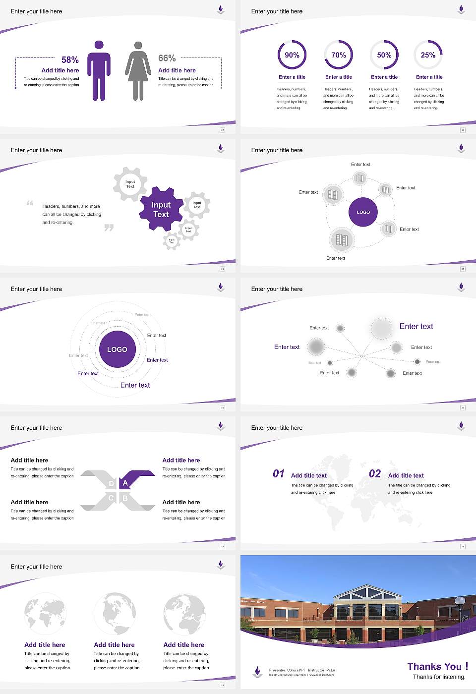 Middle Georgia State University Course/Courseware Creation PPT Template16:9 ratio PPT effect preview image4