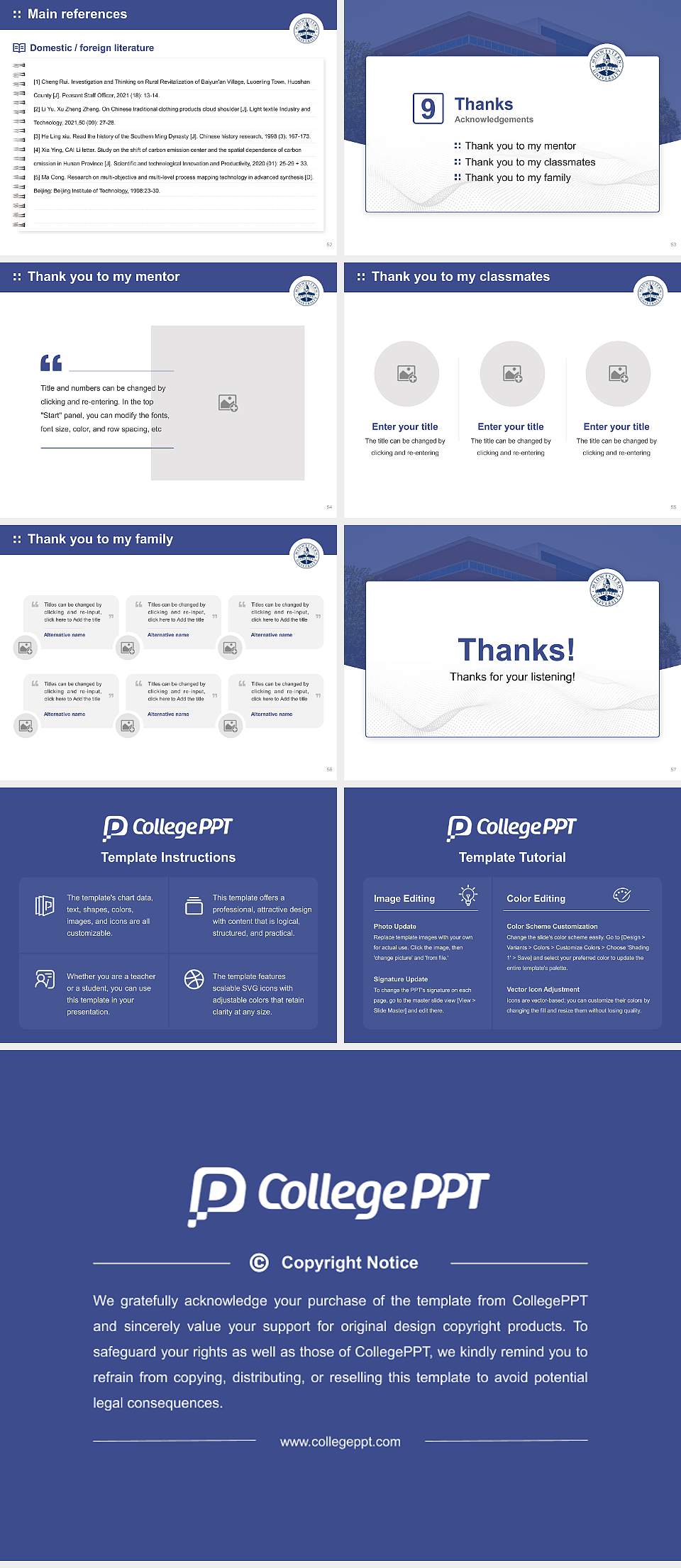 Midwestern University-Downers Grove Graduation Thesis Defense PPT Template4:3 ratio PPT effect preview image7