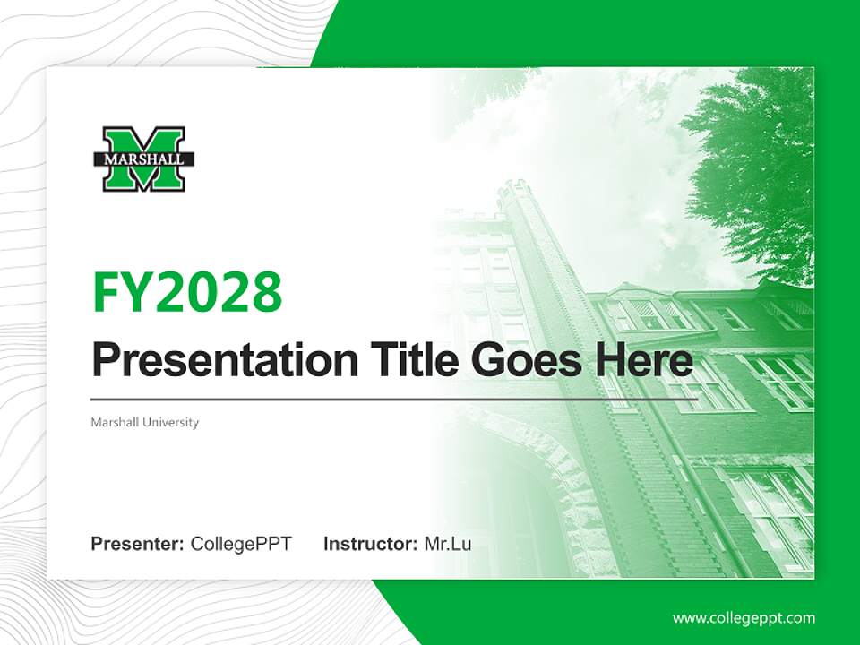 Marshall University Academic Presentation/Research Findings Report PPT Template4:3 ratio PPT effect preview image5