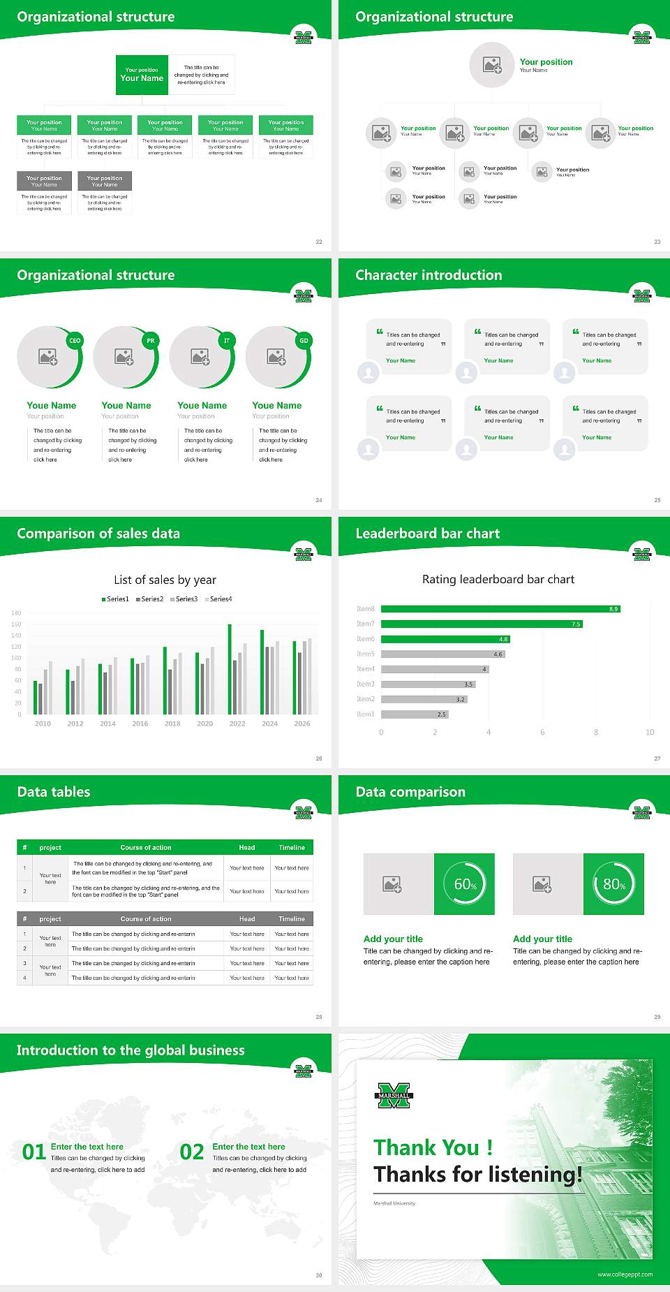 Marshall University Academic Presentation/Research Findings Report PPT Template4:3 ratio PPT effect preview image4