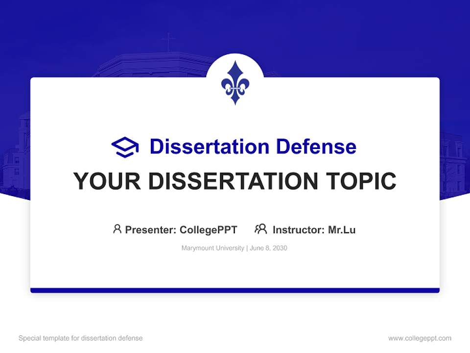 Marymount University Graduation Thesis Defense PPT Template4:3 ratio PPT effect preview image7