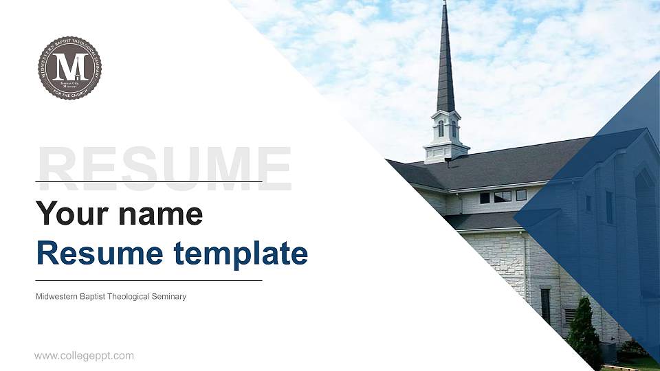 Midwestern Baptist Theological Seminary Resume PPT Template16:9 ratio PPT effect preview image