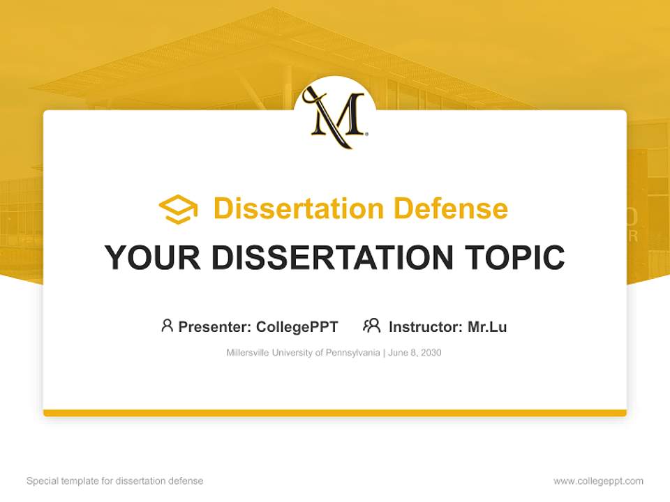 Millersville University of Pennsylvania Graduation Thesis Defense PPT Template4:3 ratio PPT effect preview image7