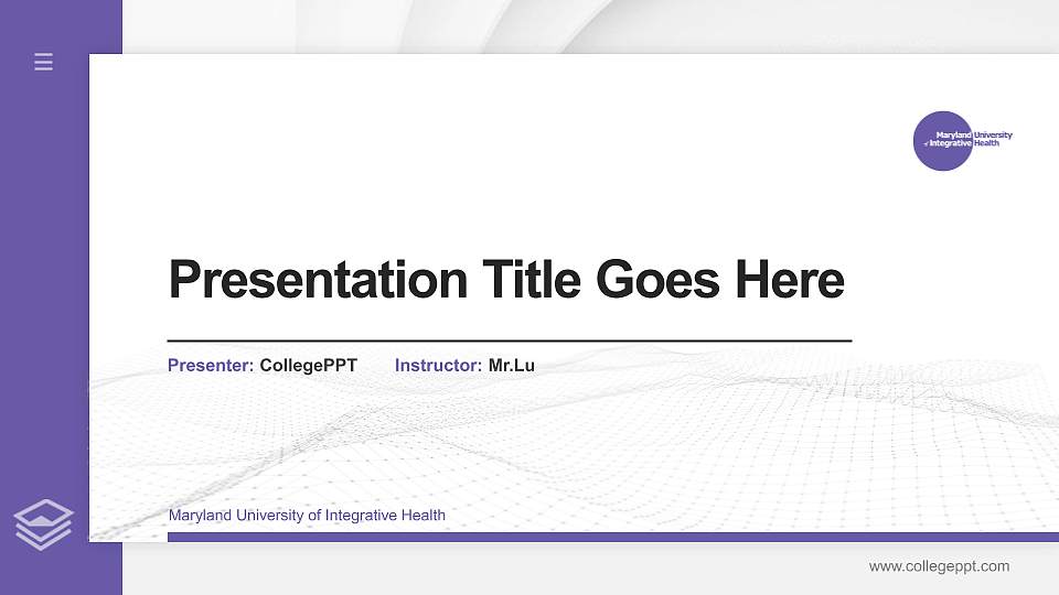 Maryland University of Integrative Health Thesis Proposal/Graduation Defense PPT Template16:9 ratio PPT effect preview image