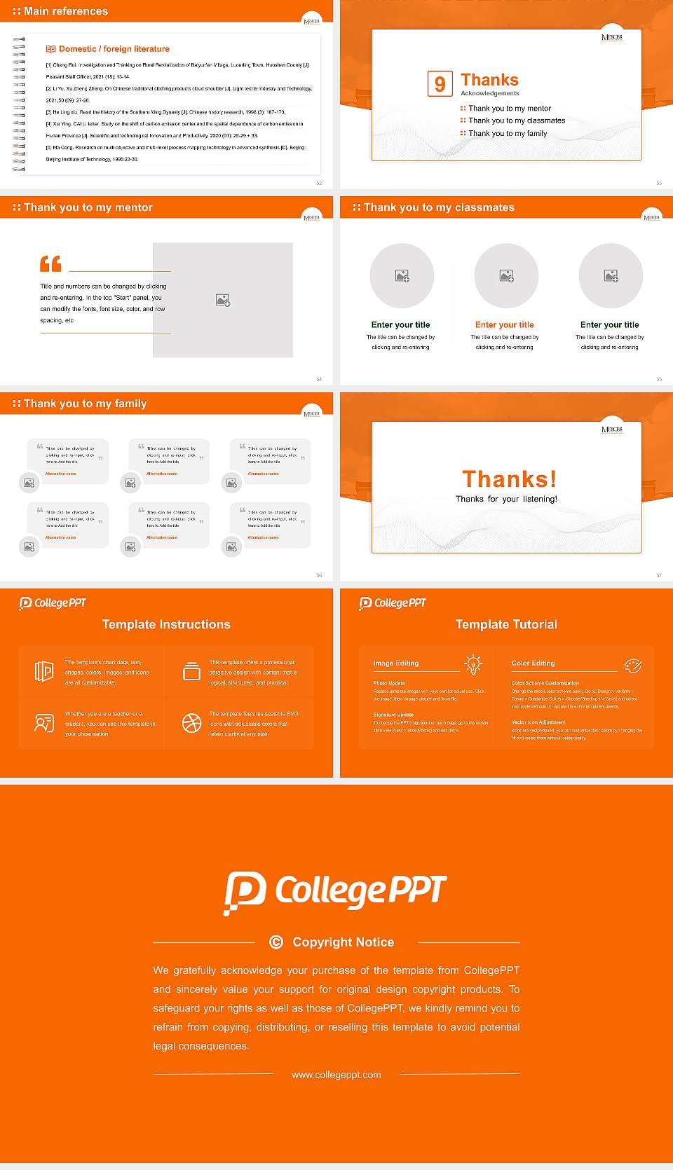 Mercer University Graduation Thesis Defense PPT Template16:9 ratio PPT effect preview image7