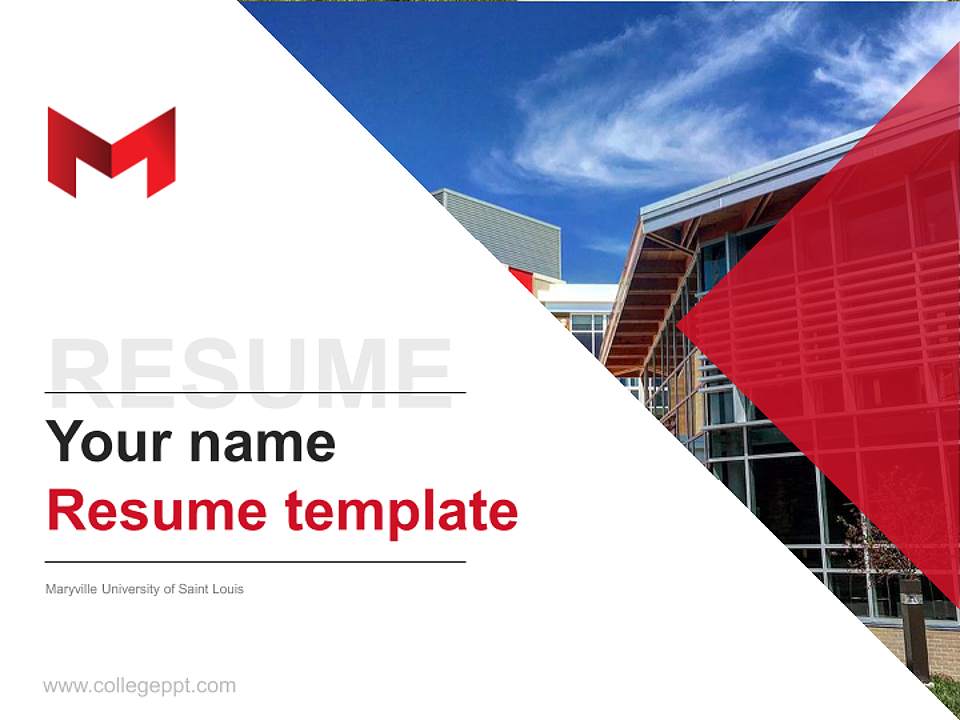Maryville University of Saint Louis Resume PPT Template4:3 ratio PPT effect preview image5