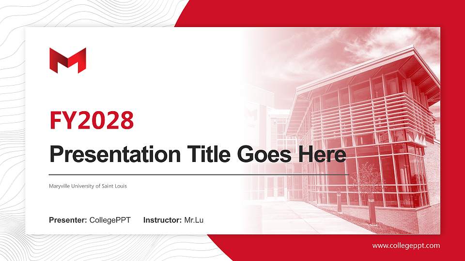Maryville University of Saint Louis Academic Presentation/Research Findings Report PPT Template16:9 ratio PPT effect preview image