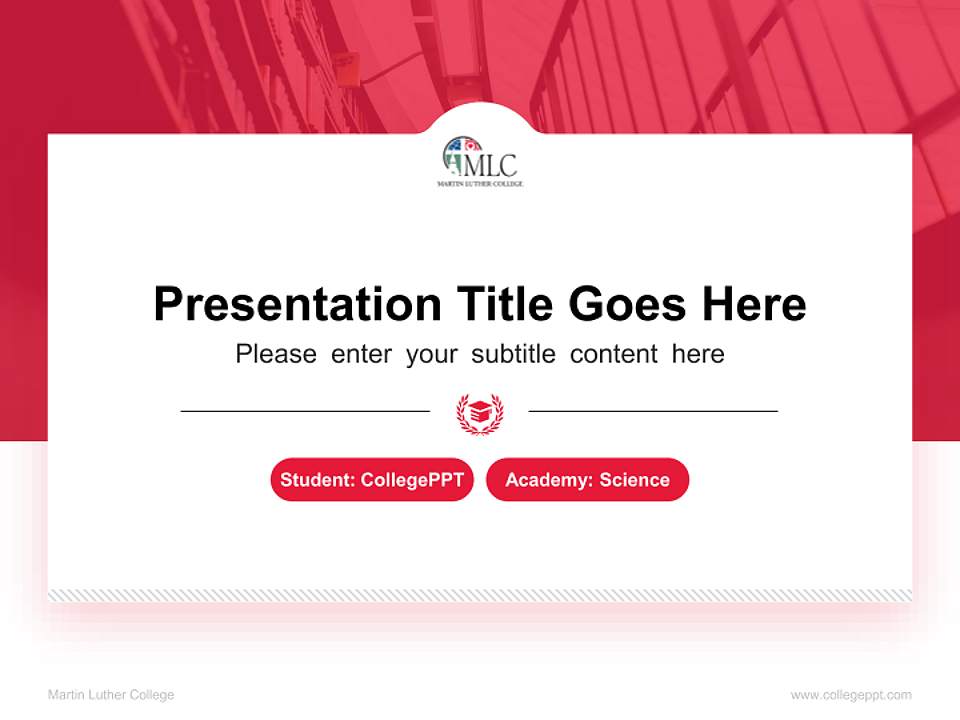 Martin Luther College National Scholarship Defense PPT Template4:3 ratio PPT effect preview image4