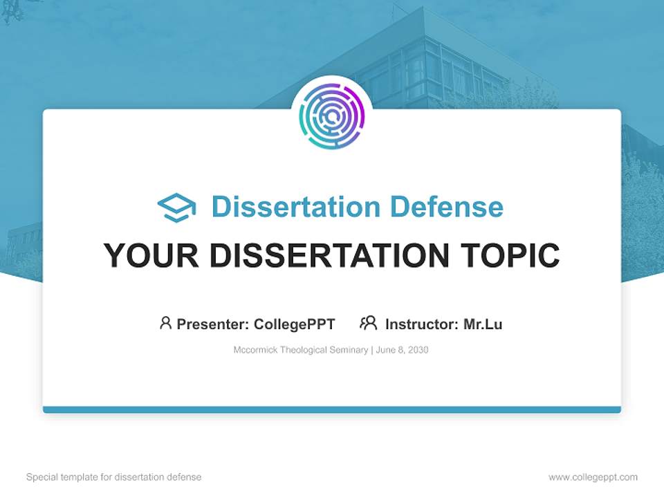 Mccormick Theological Seminary Graduation Thesis Defense PPT Template4:3 ratio PPT effect preview image7