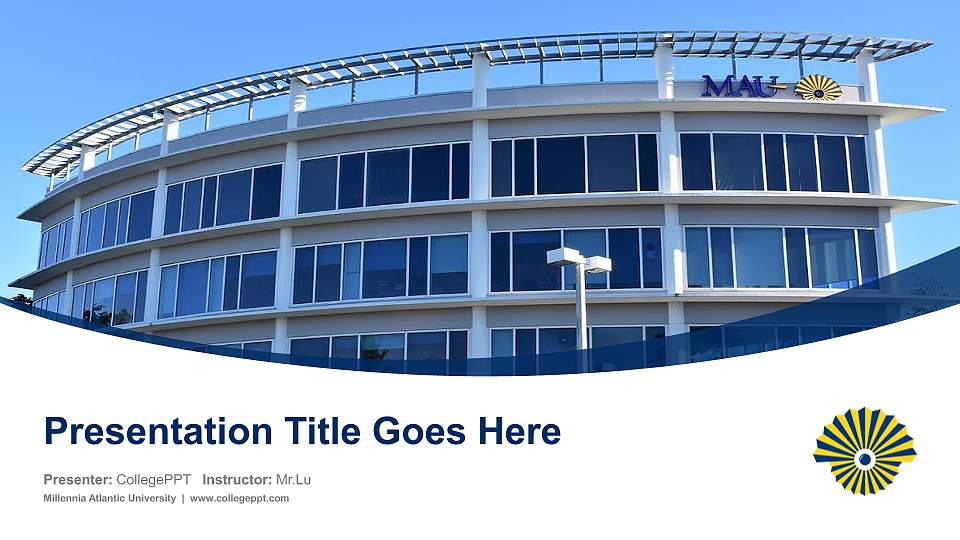 Millennia Atlantic University Course/Courseware Creation PPT Template16:9 ratio PPT effect preview image