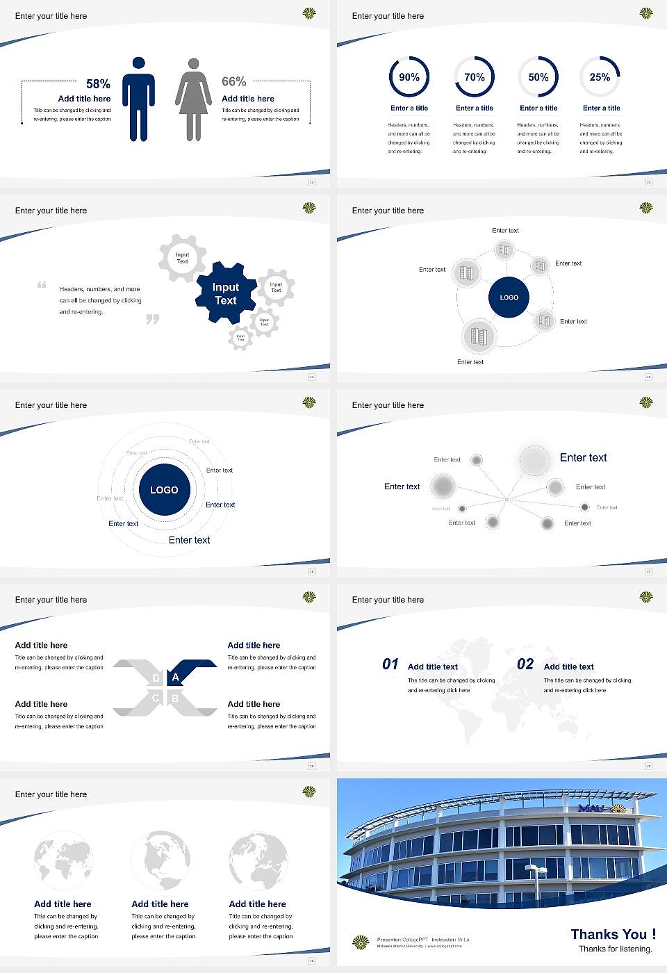 Millennia Atlantic University Course/Courseware Creation PPT Template16:9 ratio PPT effect preview image4