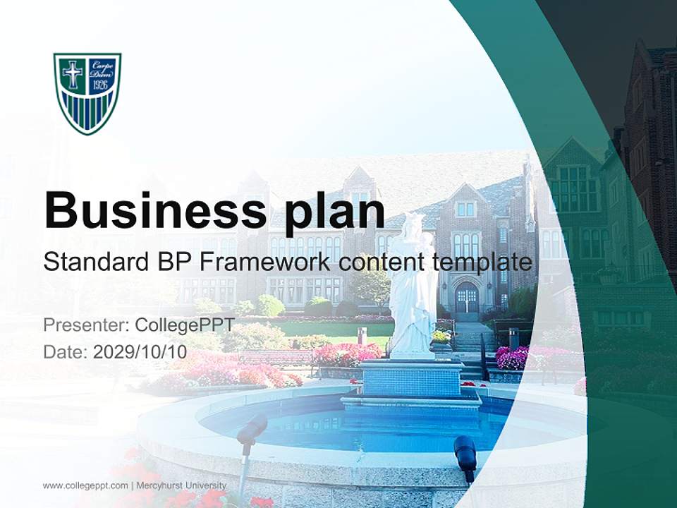 Mercyhurst University Competition/Entrepreneurship Contest PPT Template4:3 ratio PPT effect preview image9