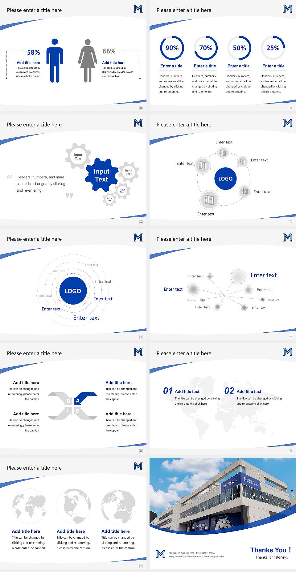 Mercy University – Bronx Campus Course/Courseware Creation PPT Template4:3 ratio PPT effect preview image4