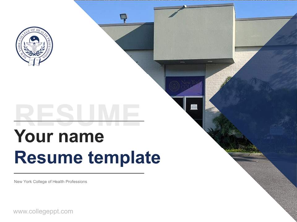 New York College of Health Professions Resume PPT Template4:3 ratio PPT effect preview image5