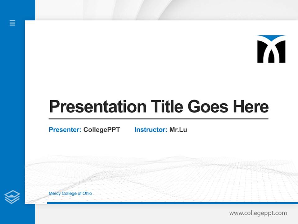 Mercy College of Ohio Thesis Proposal/Graduation Defense PPT Template4:3 ratio PPT effect preview image5