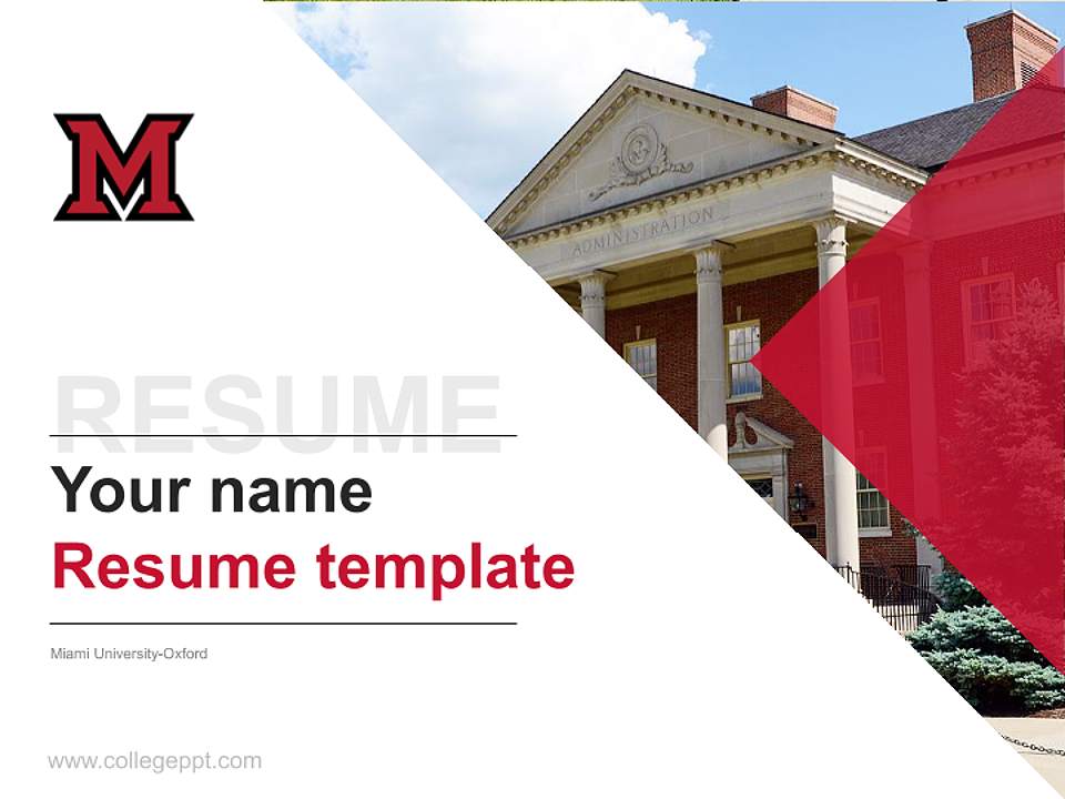 Miami University-Oxford Resume PPT Template4:3 ratio PPT effect preview image5