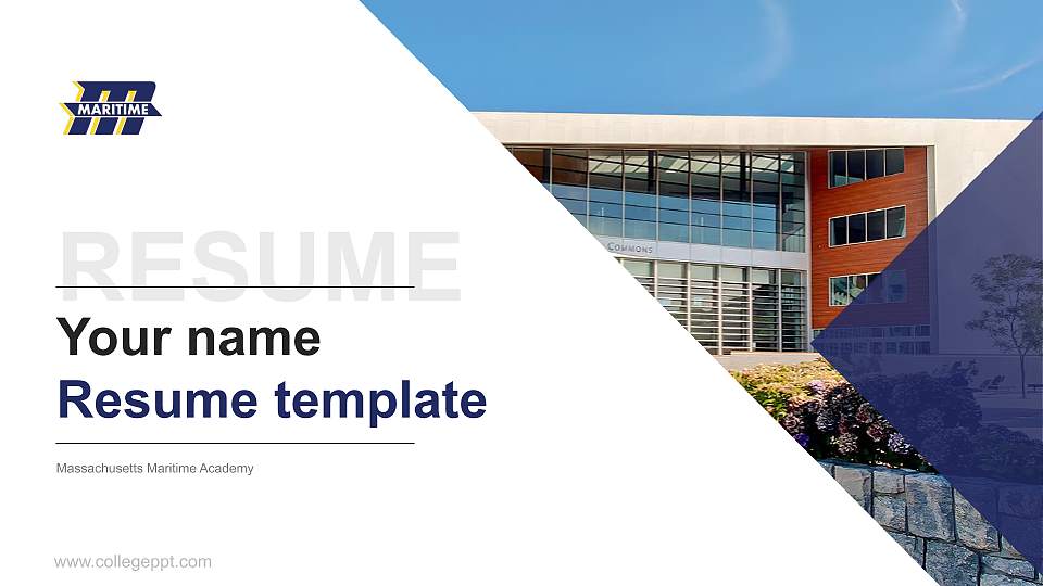 Massachusetts Maritime Academy Resume PPT Template16:9 ratio PPT effect preview image