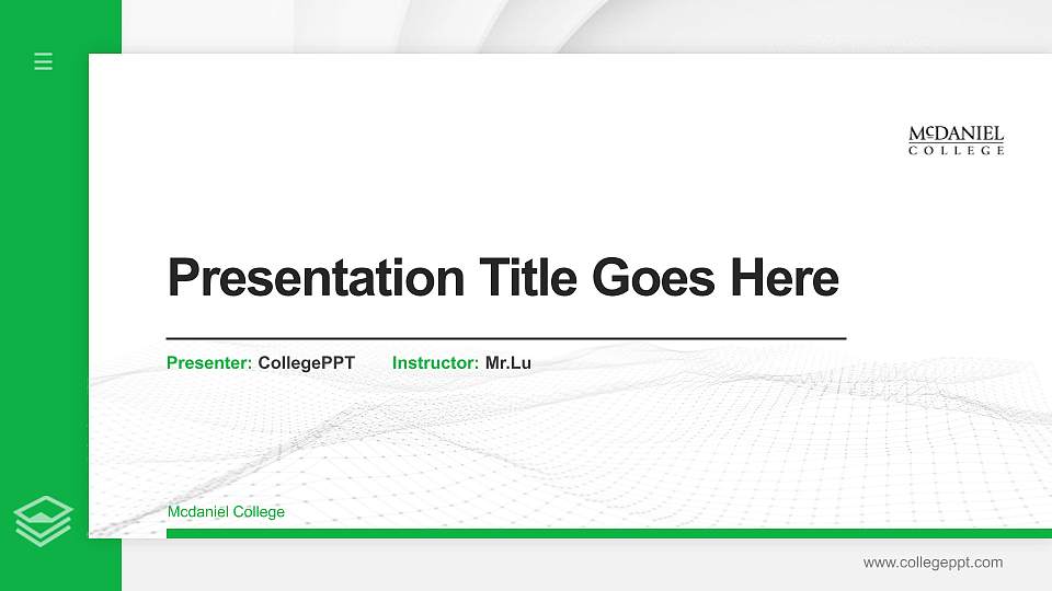 Mcdaniel College Thesis Proposal/Graduation Defense PPT Template16:9 ratio PPT effect preview image