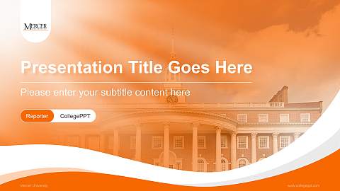 Mercer University Lecture Sharing and Networking Event PPT Template