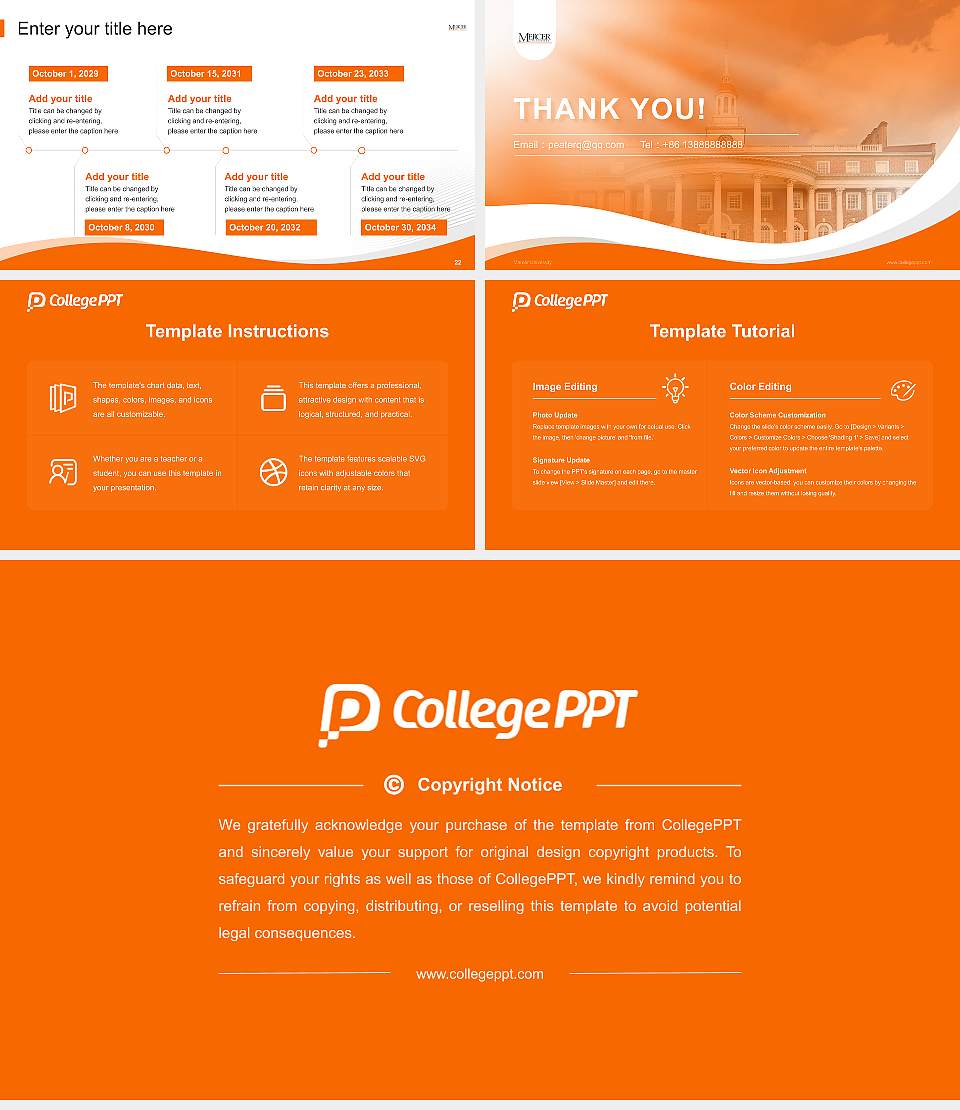 Mercer University Lecture Sharing and Networking Event PPT Template16:9 ratio PPT effect preview image4