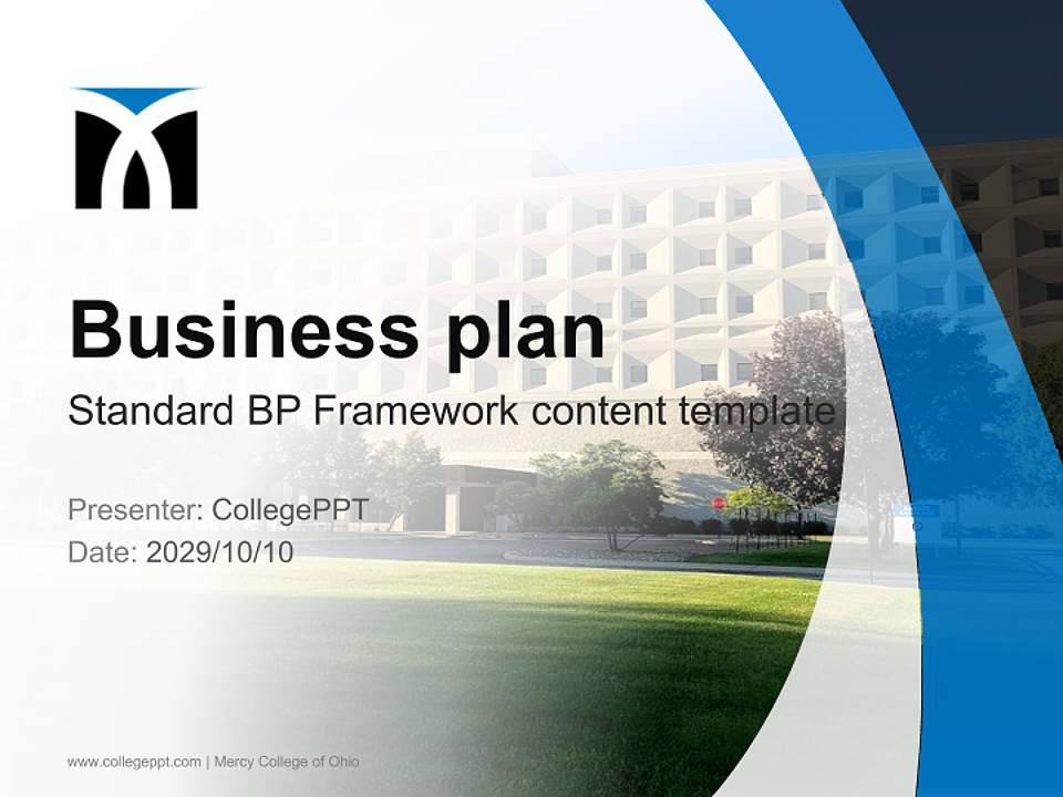 Mercy College of Ohio Competition/Entrepreneurship Contest PPT Template4:3 ratio PPT effect preview image9