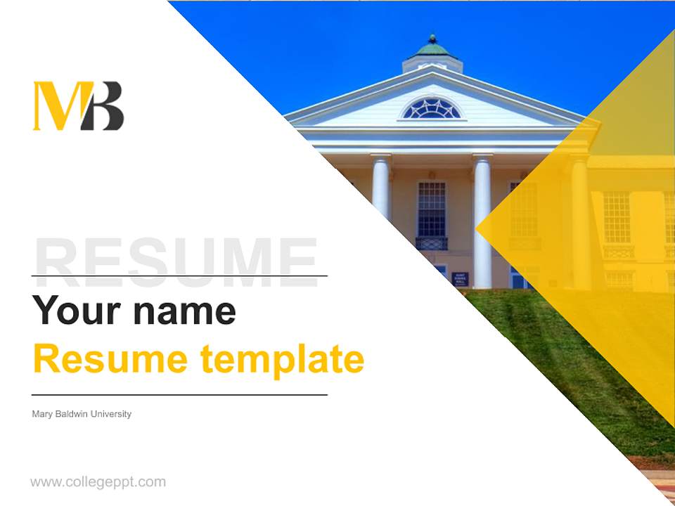 Mary Baldwin University Resume PPT Template4:3 ratio PPT effect preview image5