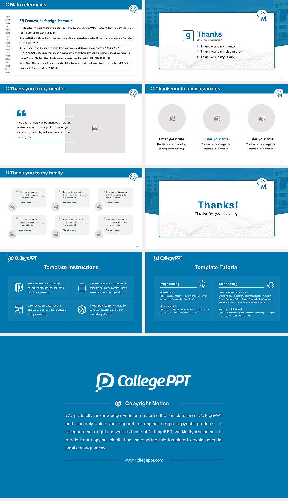 Meridian University Graduation Thesis Defense PPT Template16:9 ratio PPT effect preview image7