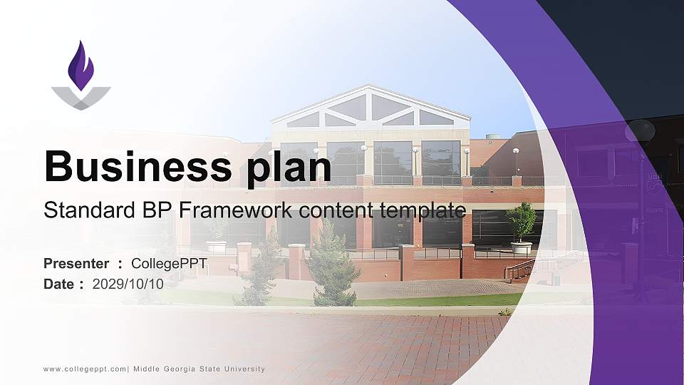 Middle Georgia State University Competition/Entrepreneurship Contest PPT Template16:9 ratio PPT effect preview image