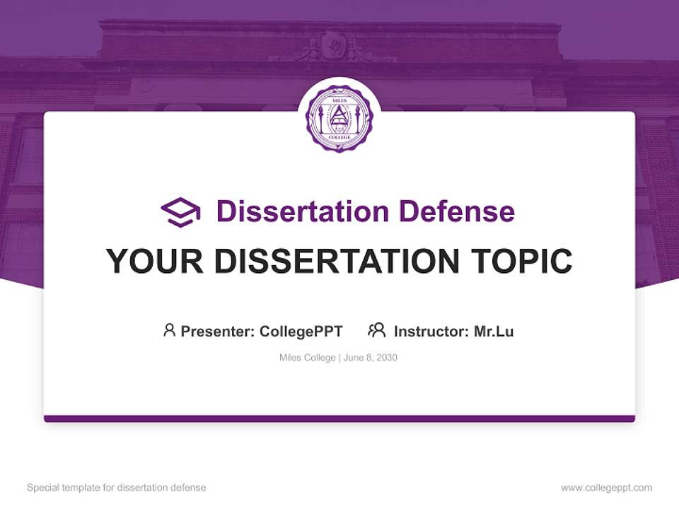 Miles College Graduation Thesis Defense PPT Template4:3 ratio PPT effect preview image7