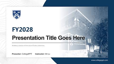 Middlebury Institute of International Studies at Monterey Academic Presentation/Research Findings Report PPT Template