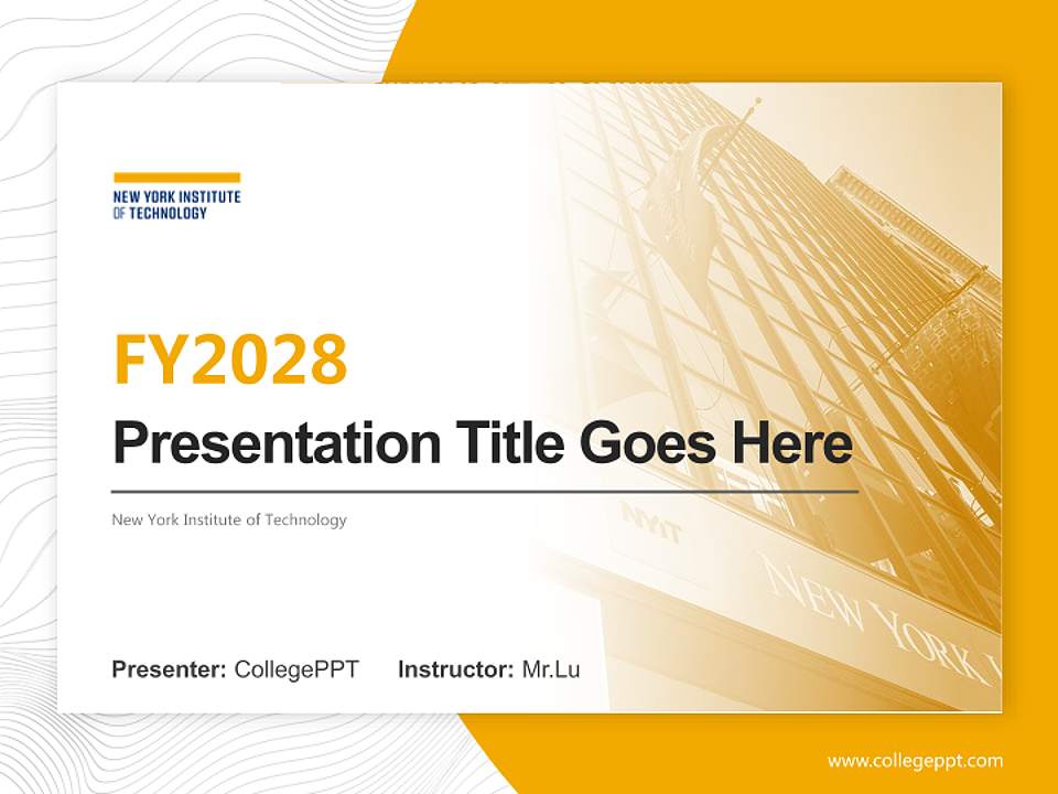 New York Institute of Technology Academic Presentation/Research Findings Report PPT Template4:3 ratio PPT effect preview image5