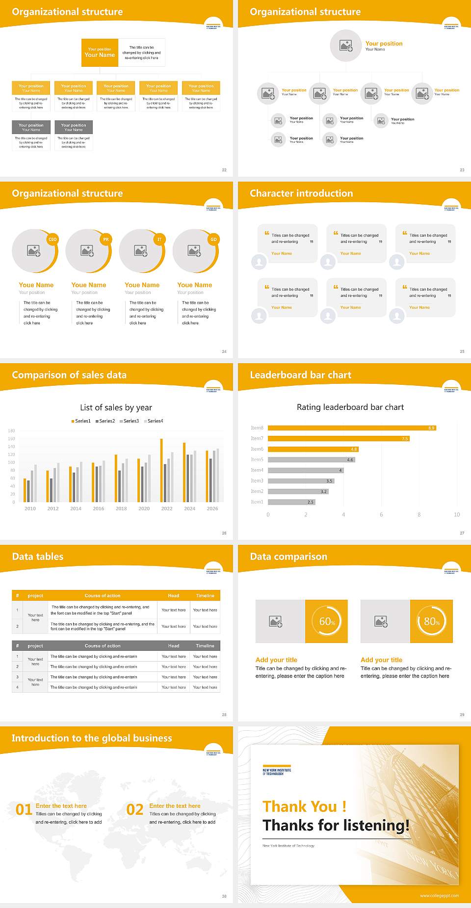New York Institute of Technology Academic Presentation/Research Findings Report PPT Template4:3 ratio PPT effect preview image4