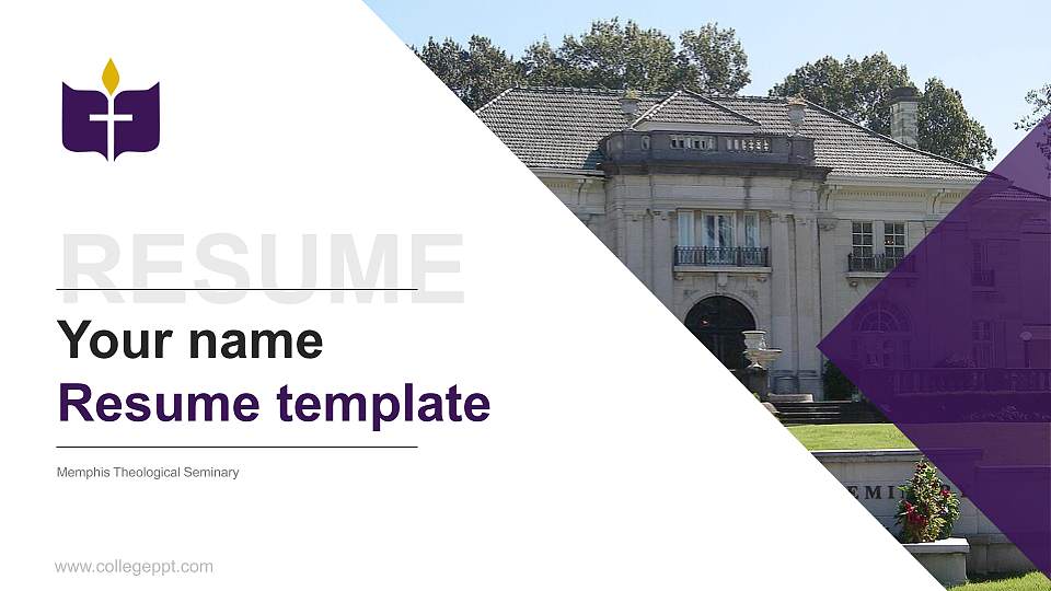 Memphis Theological Seminary Resume PPT Template16:9 ratio PPT effect preview image