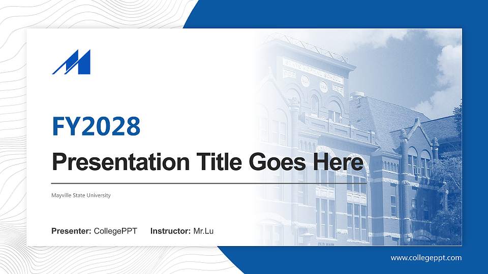 Mayville State University Academic Presentation/Research Findings Report PPT Template16:9 ratio PPT effect preview image