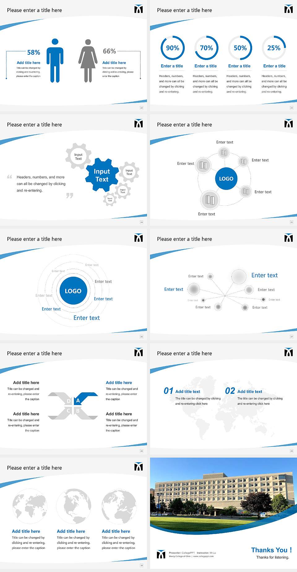 Mercy College of Ohio Course/Courseware Creation PPT Template4:3 ratio PPT effect preview image4
