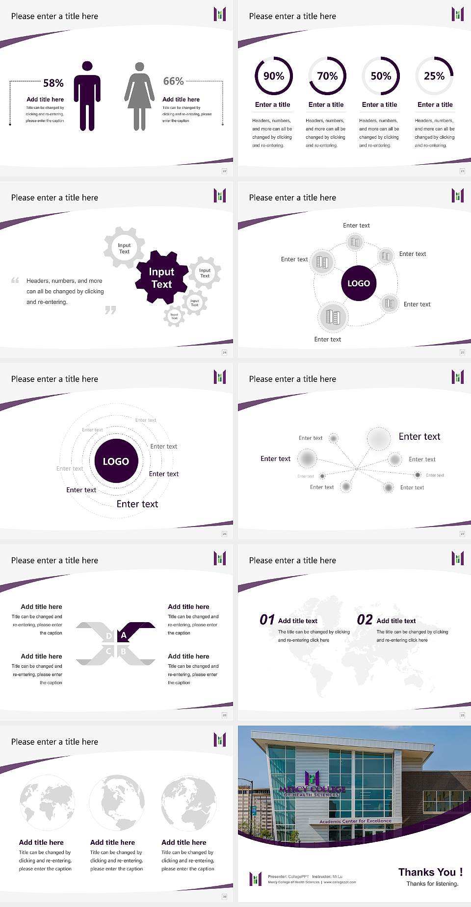 Mercy College of Health Sciences Course/Courseware Creation PPT Template4:3 ratio PPT effect preview image4
