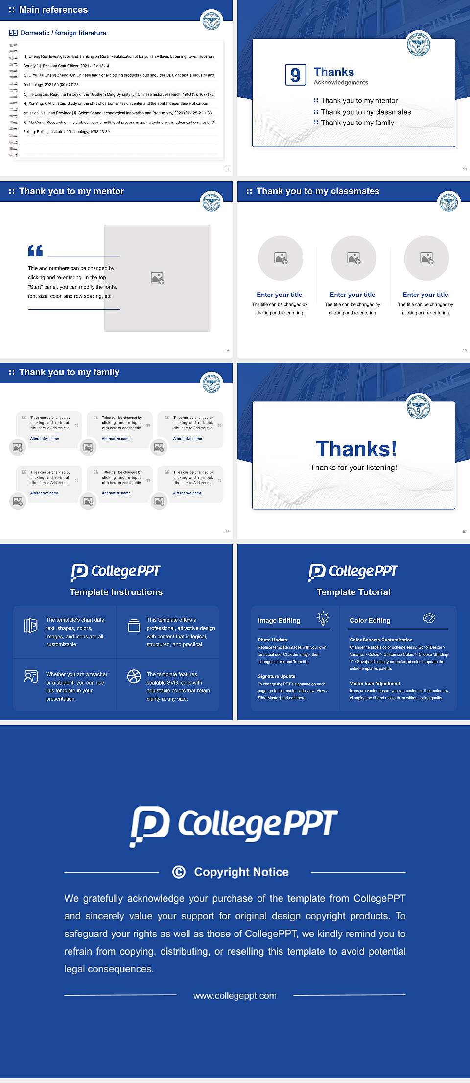 New York College of Podiatric Medicine Graduation Thesis Defense PPT Template4:3 ratio PPT effect preview image7