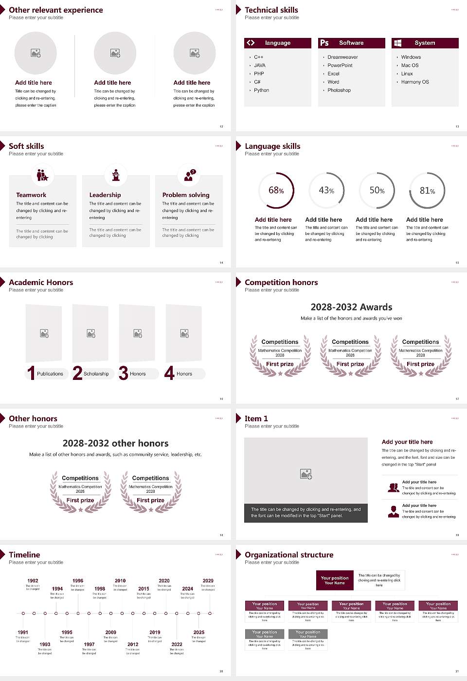 Meredith College Resume PPT Template16:9 ratio PPT effect preview image3