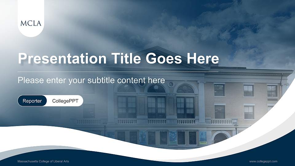 Massachusetts College of Liberal Arts Lecture Sharing and Networking Event PPT Template16:9 ratio PPT effect preview image