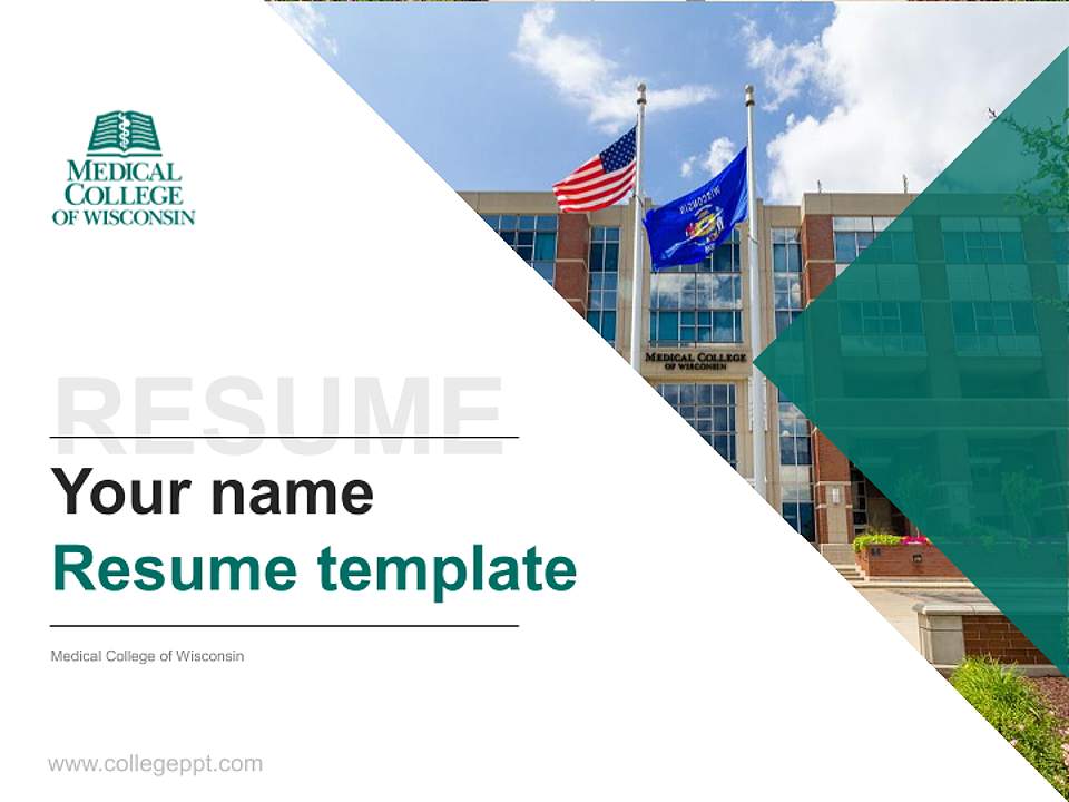 Medical College of Wisconsin Resume PPT Template4:3 ratio PPT effect preview image5