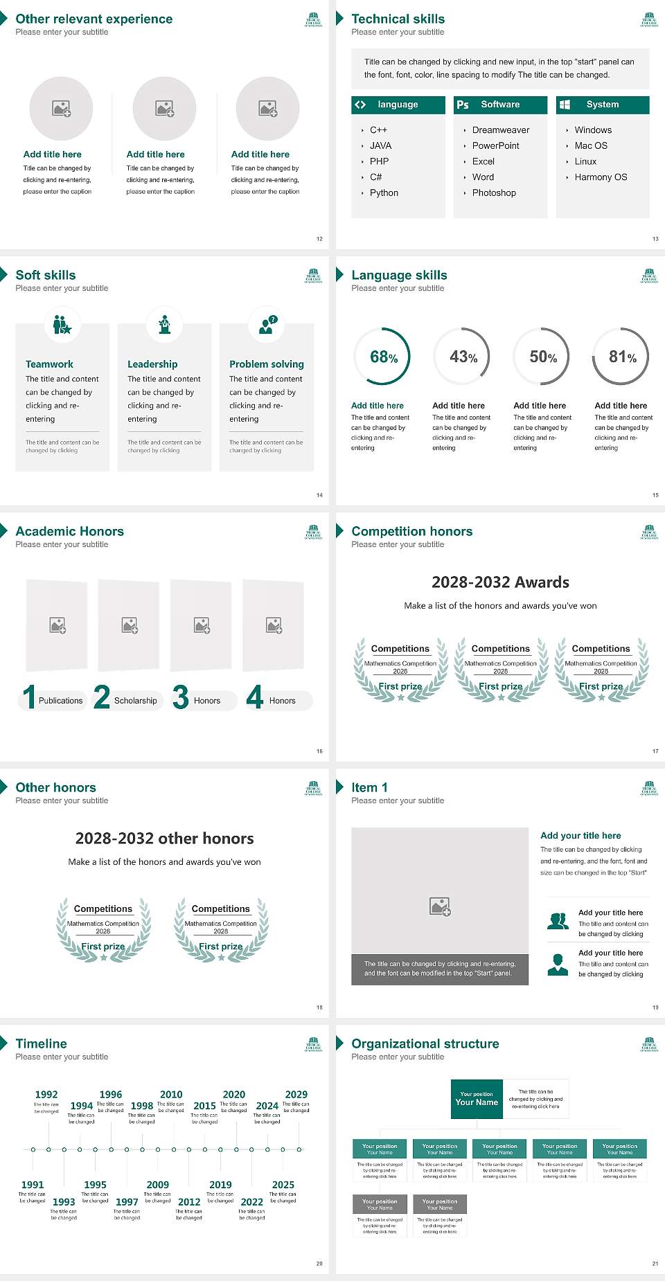 Medical College of Wisconsin Resume PPT Template4:3 ratio PPT effect preview image3