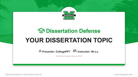 Marshall University Graduation Thesis Defense PPT Template
