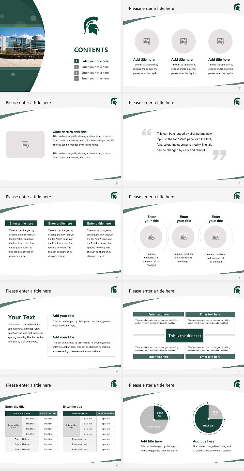 Michigan State University Course/Courseware Creation PPT Template4:3 ratio PPT effect preview image2