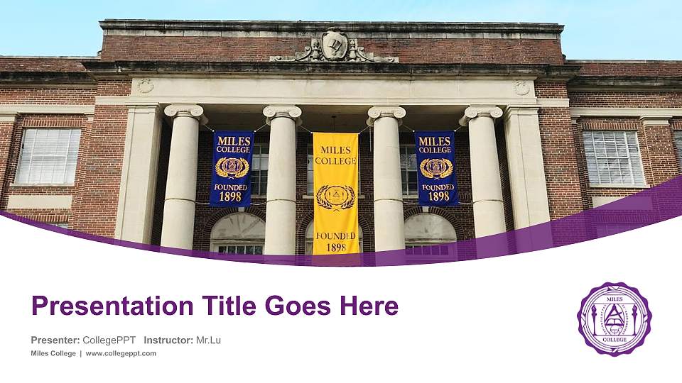 Miles College Course/Courseware Creation PPT Template16:9 ratio PPT effect preview image