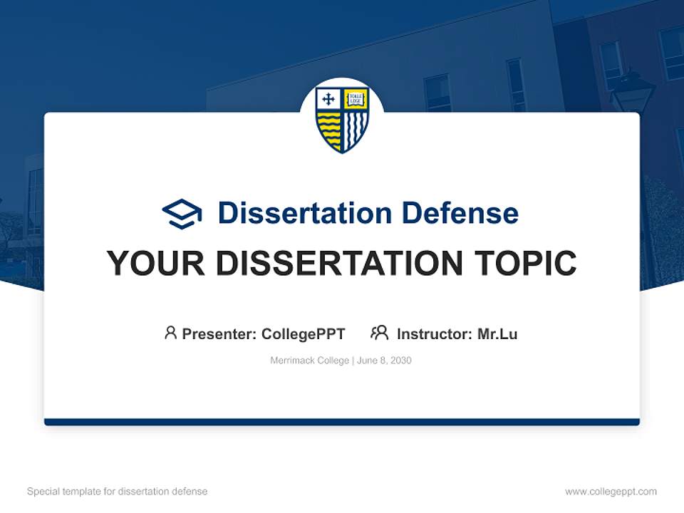 Merrimack College Graduation Thesis Defense PPT Template4:3 ratio PPT effect preview image7