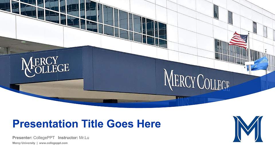 Mercy University Course/Courseware Creation PPT Template16:9 ratio PPT effect preview image