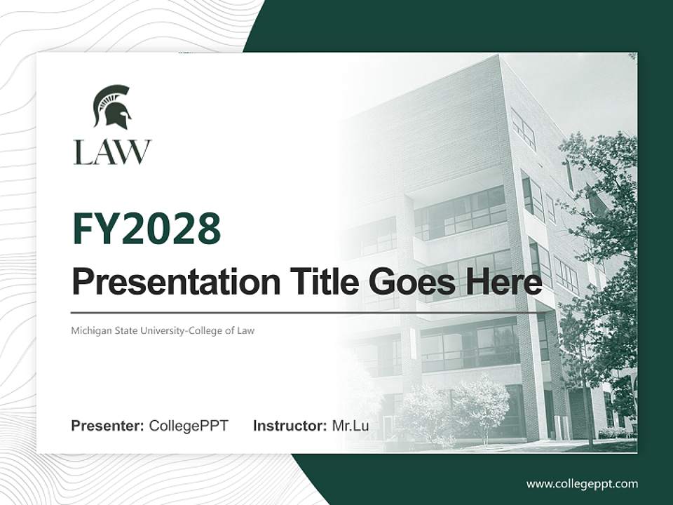 Michigan State University-College of Law Academic Presentation/Research Findings Report PPT Template4:3 ratio PPT effect preview image5